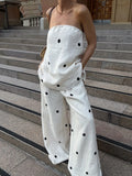 Fongt Trousers Set 2025 Spring And Summer New Fashion Casual Wave Trousers Set Women