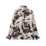 Fongt Explosion Women's Animal Printed Styling Dress Shirt Set