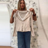 Fongt Autumn New Fashion Hottie Lace Splicing Coat Top Fake Two Hit Bottom Women's Clothing