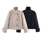 Fongt Women's Clothing Exploding Fashion Simple Solid Color Button Short Sleeves Knitted Dress