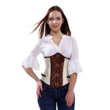 PU Court Fashion Ladies Harness Top Antique Lock Button Shaping Body Suit-Outfit