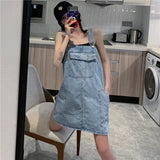 Women Retro Denim Summer Suspender Loose Oversize Overall Female Casual Stylish Solid All-match Preppy Ulzzang