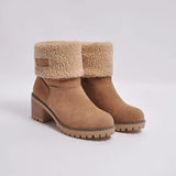 Boots Women Fur Warm Snow Boots Ladies Warm Wool Booties Ankle Boot Comfortable Shoes Casual Female Mid Calf