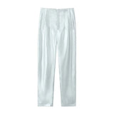 Fashionable Multi-Color Pendant High-Waisted Straight Harlan Casual Suit Trousers In Spring And Summer 2024-Outfit