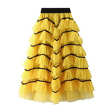 Solid Tulle Layered Maxi Skirt-Outfit
