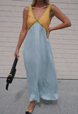 Fashion V-Neck Sleeveless Copper-Amino Dress New Spring And Summer