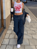 Eye Look Graphic Crop Tank Top-Outfit