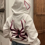 Puff Print Embroidered Zipper Hooded Street