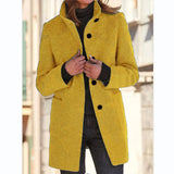 Fongt Autumn And Winter Women's New Ebay Retro Solid Color Button Collar Hair