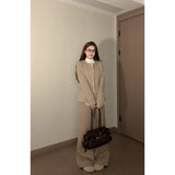 Fongt Old Money Style Wearing Long-Sleeved Wool Coat Autumn And Winter Lace Bottoming Sleeves Sleeves Three Sets