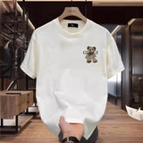 Fongt High-Quality Men's New Cotton T-Shirt Short-Sleeved Simple Design Design Print Round Collar Fashion Top