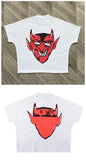 Boxy Fit Tee Cartoon Spoof Printing Beauty Trend Loose Long-Outfit