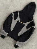 Y2K Men's Oversized Hoodie with Contrasting Colors and Long