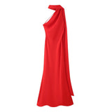 Fongt Explosive Women's Temperament Lightly Exposed Back Ribbon Hanging Neck Dress