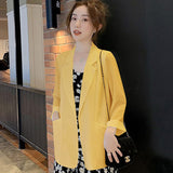 Fongt Chiffon Small Suit Coat Female Spring Summer New Korean Version Loose Design Sense Leisure Bask In Jacket Suit-Outfit