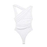 Fongt Women's ZA Summer New Asymmetric Folding Decoration Folding Net Holiday Clothes