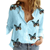 Sleeve Marguerite Dot Star Print Office Shirt