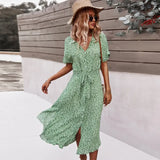 High Waist Casual Loose Single-Breasted Midi