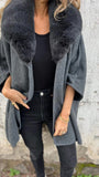 Fongt New Women's Autumn And Winter Loose Long Sleeve Big Collar Collar Coat