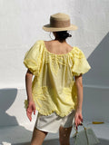 Fongt Blouse Women's Bubble Sleeves A Word Shoulder French Small Top Lady Summer Shenzhen South Oil Women's