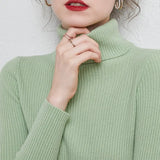 Turtleneck Slim Sweater Women Pullovers 2021 Autumn Thick Long Sleeve Basic All-match Tops Ladies Fashion Office