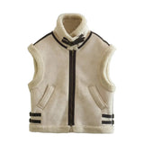 Fongt New Women's Fur All-In-One Velvet Splicing Cotton Vest Vest Vest Coat Women's Top A19588
