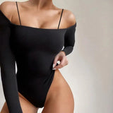 Fongt New Women's Dress Base Solid Color Sexy One-Word Shoulder Long Sleeve Backless