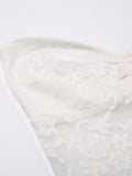 Lace See through Backless Tie Up Bandeau Top-Outfit