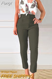 Pencil Pants Women Suit Elegant Lady Streetwear Slim Two Piece Set 2023 Summer Sleeveless Tops Long Pants Office