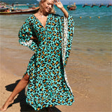 Fongt Middle Woven Polyester Loose Plus Size Bikini Smock Beach Dress Sunscreen Beach