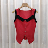 Small Fragrant Sling Female Summer New White Vest Button With Sexy Body Repair Hottie Sleeveless