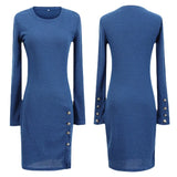 Fongt Women's 2025 Summer Dress Button Bags With Long Sleeve Dresses Women's Sensing Spice Girls