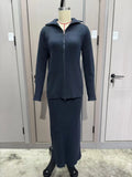 Fongt 2025 New Knitwear Women's Half-Dress Fashion Temperament Casual Sweater Set