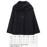 Fongt Women's Autumn New Asymmetric Scarf Short Loose Knit Coat