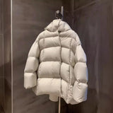 Advanced Sense Plus 90 White Duck Down Down Jacket Female 2024 Autumn And Winter New Short Hoodie Station Loose Coat Tide-Outfit