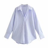 Fongt Street Fashion New Women's Clothing City Autumn Multi-Color V-Neck Casual Shirt