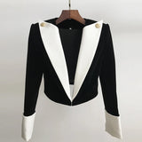 Fongt New Star Fashion Collage Bump Color Repair Velvet Short Suit Jacket Jacket