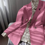 Fongt And Autumn Small Suit Jacket Female 2024 New Korean Version Net Red Temperament Small Purple Pink Suit Female-Outfit