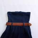 Spring Dress With Belt And Denim Breast 6164072-Outfit