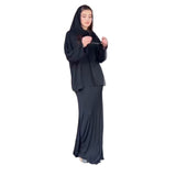 Fongt New Women's Long-Sleeved Casual Solid-Colored Loose Long Dress Comfortable Set