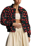 Fongt Autumn And Winter Dais Dais Dais Printing And Dye Pocket Zipper Short Flight Jacket Cotton Clothes Women WQK0501