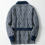 Fongt Men's Rhihem-Shaped Hairy Coat Autumn And Winter Thickened Medium-Long Belt Cardigan Sweater