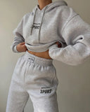 Fongt Casual Plus Velvet Long-Sleeved Hooded Trousers Set For Autumn/Winter 2025