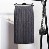 Fongt Half-Dress Girl Spring And Autumn Winter 2023 New Wool High Waist Long Open Fork And Hip Long
