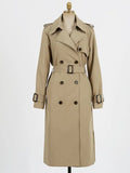 Fongt Long Wind Coat Women's 2025 Chic Design Sense Early Spring Double Buckle