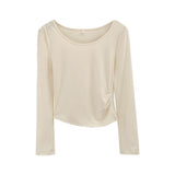 Basic T-Shirt With Bottomed T-Shirt Under Long Shoulder Sleeves New Style Thin Blouse In Spring And Autumn