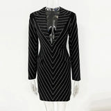 Fongt Star Celebrity Temperament Fashion New Hot Diamond Suit Collar Body And Hip Dress