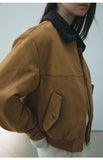 [Daihe] Winter New Casual Lapel Suede Versatile Color Wool Collar Cotton Jacket Coat Female H7859-Outfit