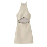 New Open Design Short Sleeveless Dress 3558777-Outfit
