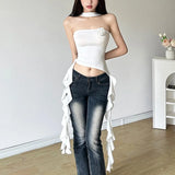 Fongt Summer Women's Solid Color Fashion Sexy Hanging Neck Cord Strap With A Small Vest-Outfit